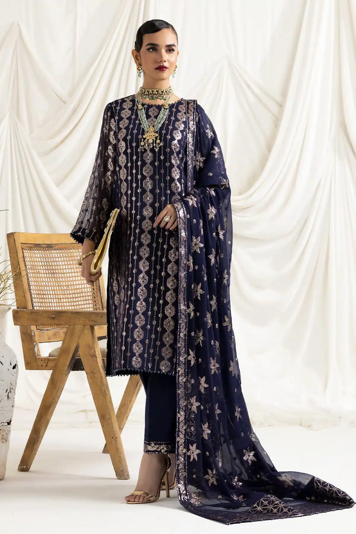 Alizeh | Dua Formals 23 | DUA-V02D01A- AIREEN(NAVY BLUE) - Waniyas