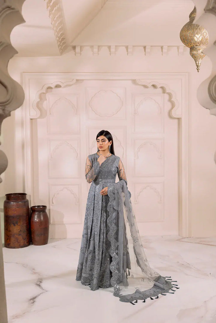 Alizeh | Dua Formals 23 | DUA-V01D01B- KHIRAD ( GREY ) - Waniyas