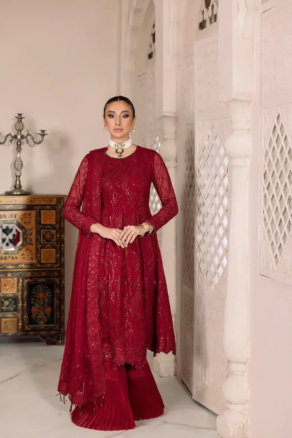 Alizeh | Dua Formals 23 | DUA-V01D03B- SYLVI ( RED ) - Waniyas