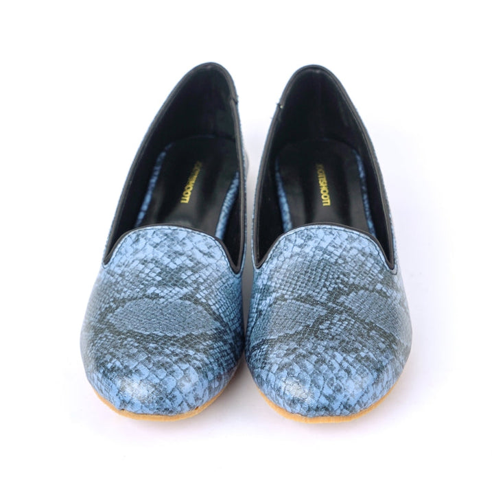 Blue Textured Loafers - Waniyas