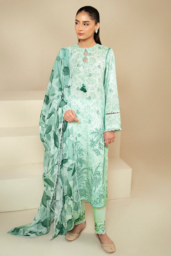 Cross Stitch | Daily Lawn 24 | MINTY MEADOW-3 PIECE LAWN SUIT - Waniyas