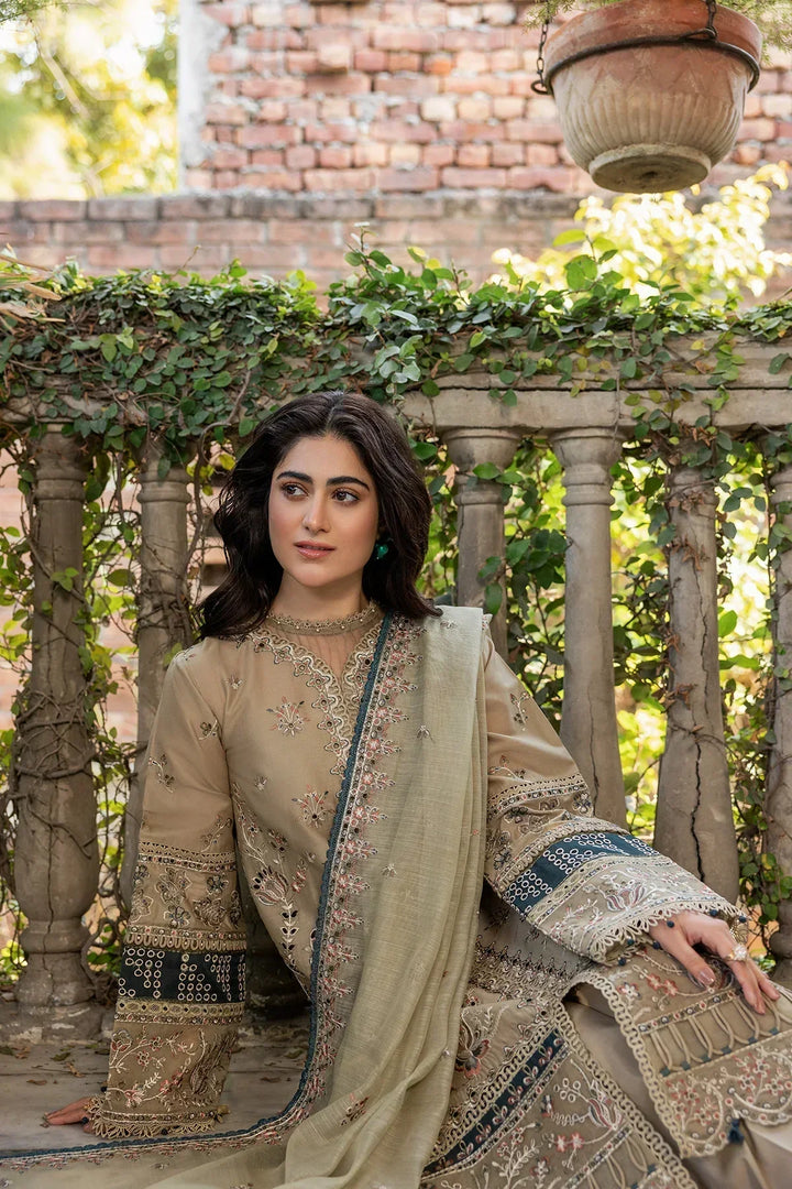 Farasha | Bahaar Embroidered Lawn | Whimsical Sage - Waniyas