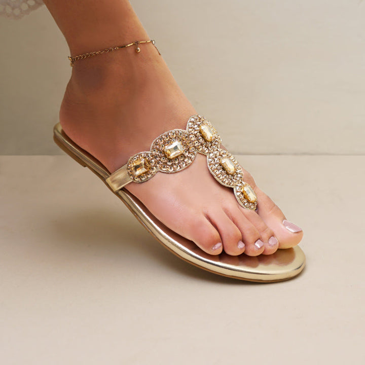 Selena Gold Slides - Waniyas