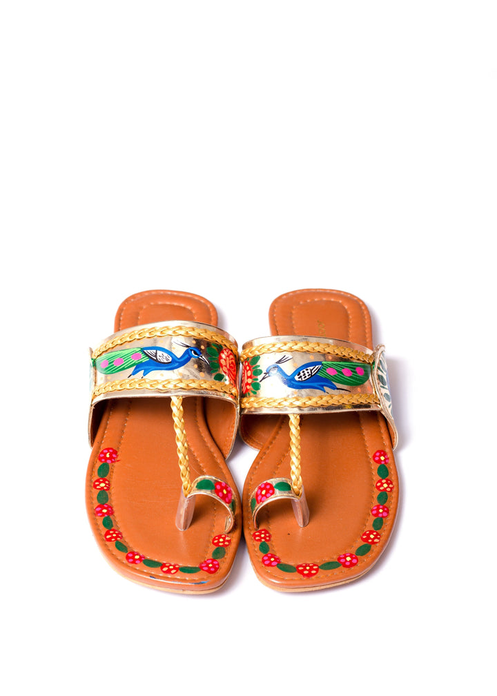 Hand Painted Mor Bagh Golden - Waniyas