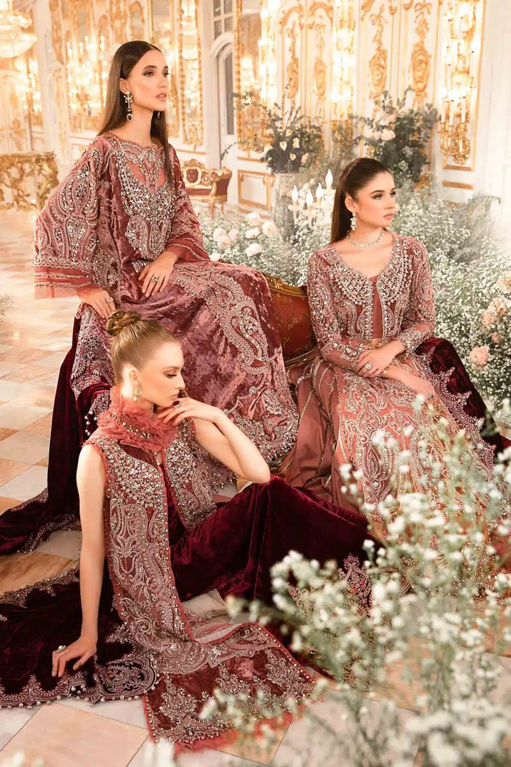 Maria B | Mbroidered Wedding Edition 23 | Salmon Pink BD-2701 - Waniyas