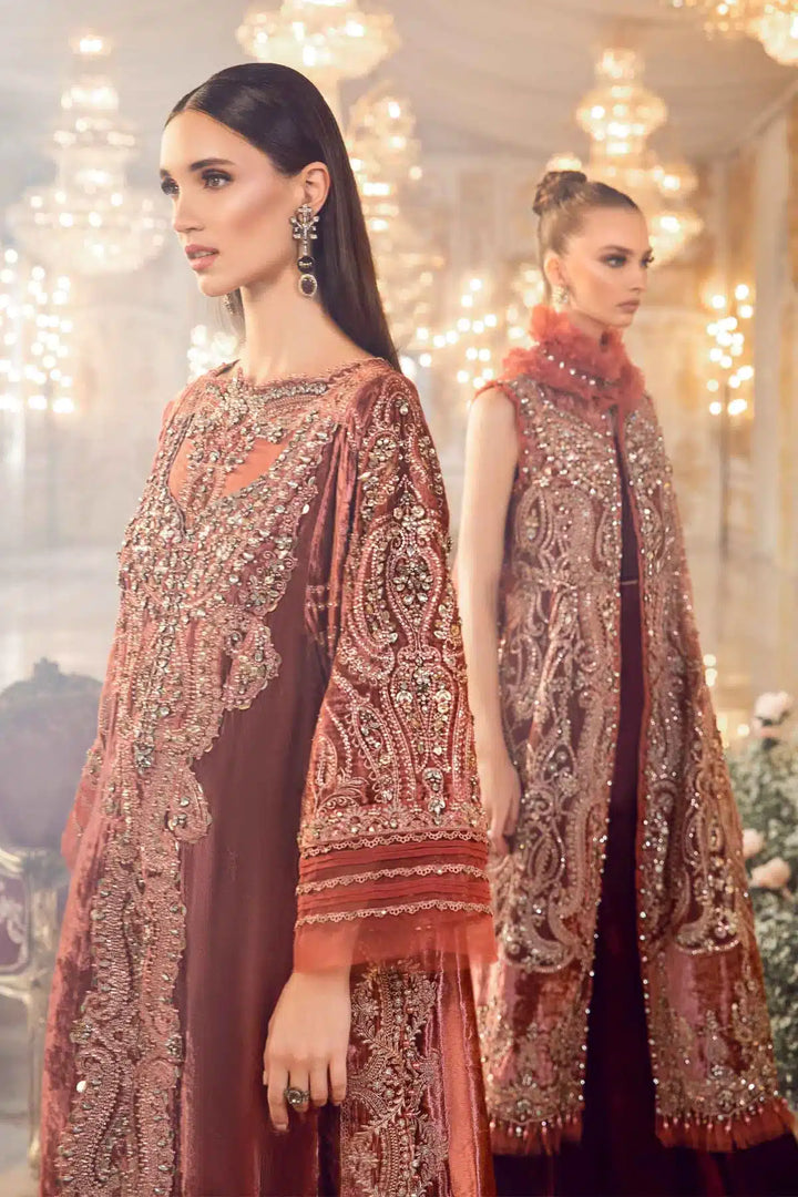 Maria B | Mbroidered Wedding Edition 23 | Salmon Pink BD-2701 - Waniyas