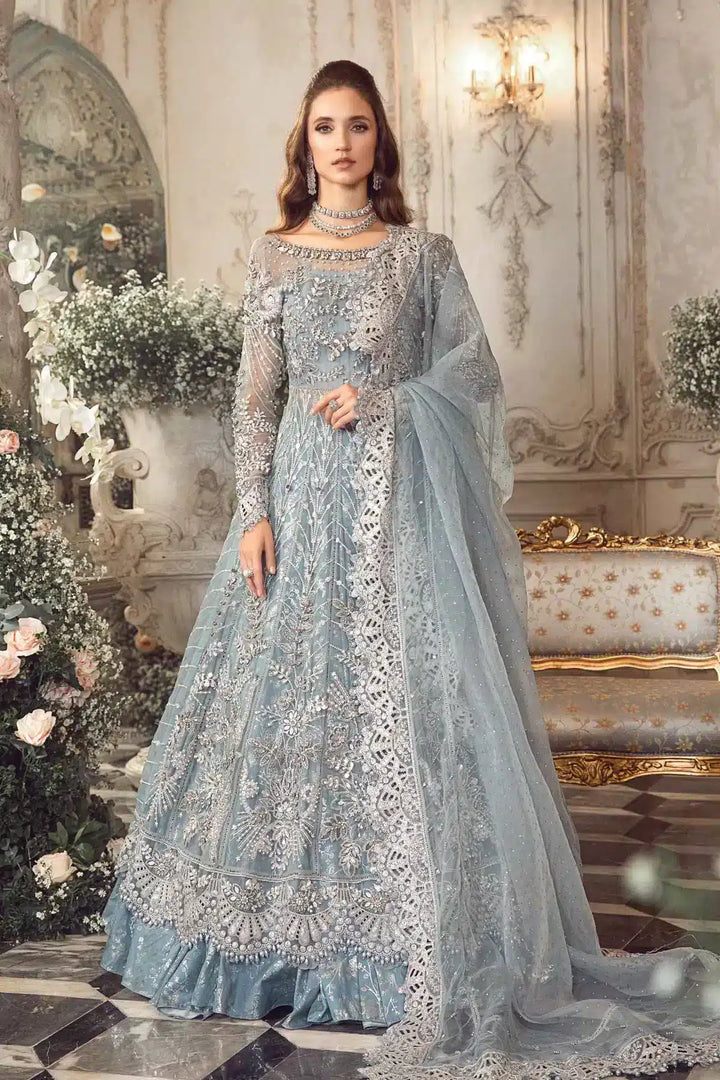 Maria B | Mbroidered Wedding Edition 23 | Ice Blue BD-2702 - Waniyas