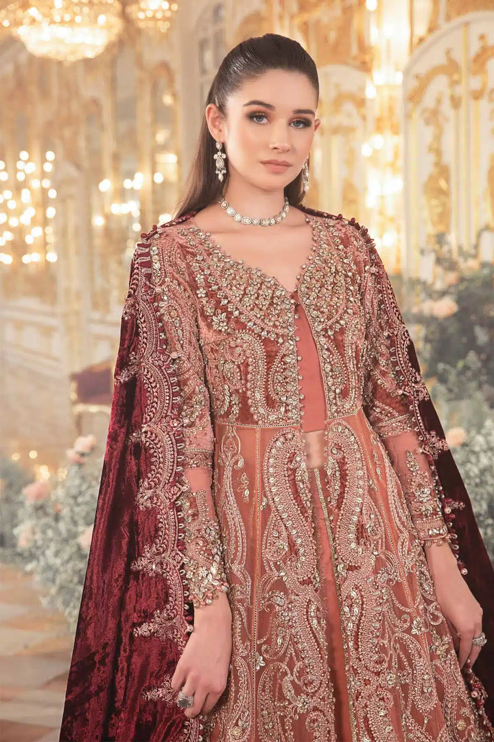 Maria B | Mbroidered Wedding Edition 23 | Salmon Pink BD-2701 - Waniyas