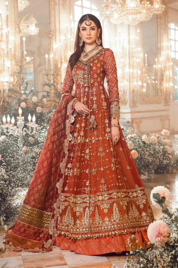 Maria B | Mbroidered Wedding Edition 23 | Maroon BD-2705 - Waniyas