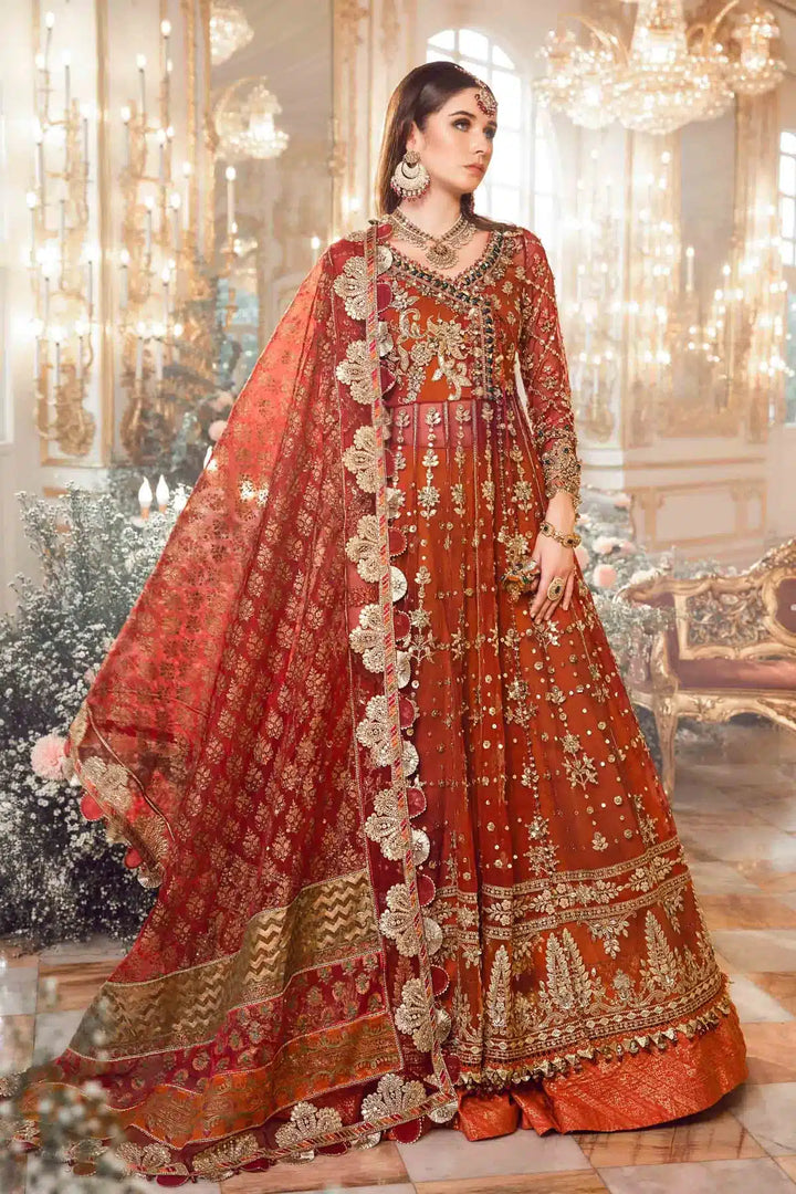 Maria B | Mbroidered Wedding Edition 23 | Maroon BD-2705 - Waniyas