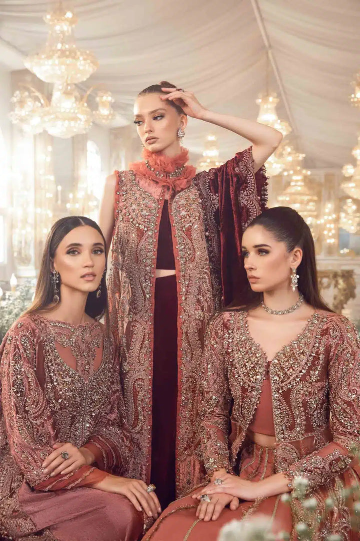 Maria B | Mbroidered Wedding Edition 23 | Salmon Pink BD-2701 - Waniyas