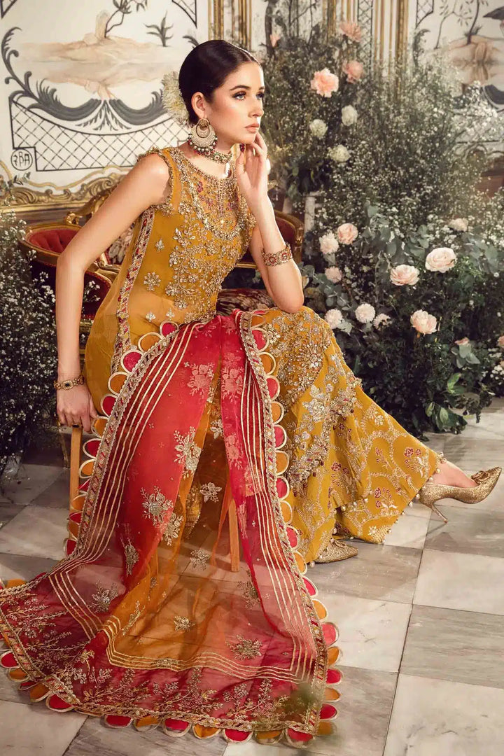 Maria B | Mbroidered Wedding Edition 23 | Mustard BD-2707 - Waniyas