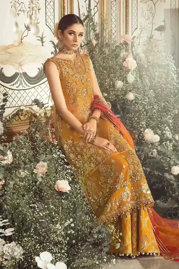 Maria B | Mbroidered Wedding Edition 23 | Mustard BD-2707 - Waniyas