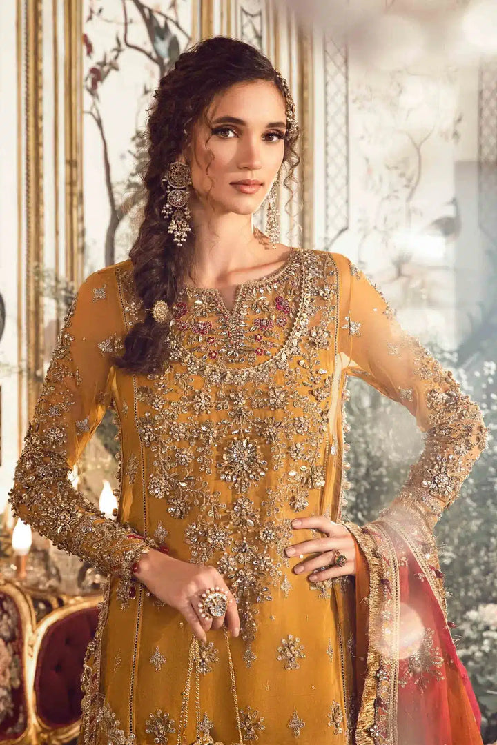 Maria B | Mbroidered Wedding Edition 23 | Mustard BD-2707 - Waniyas