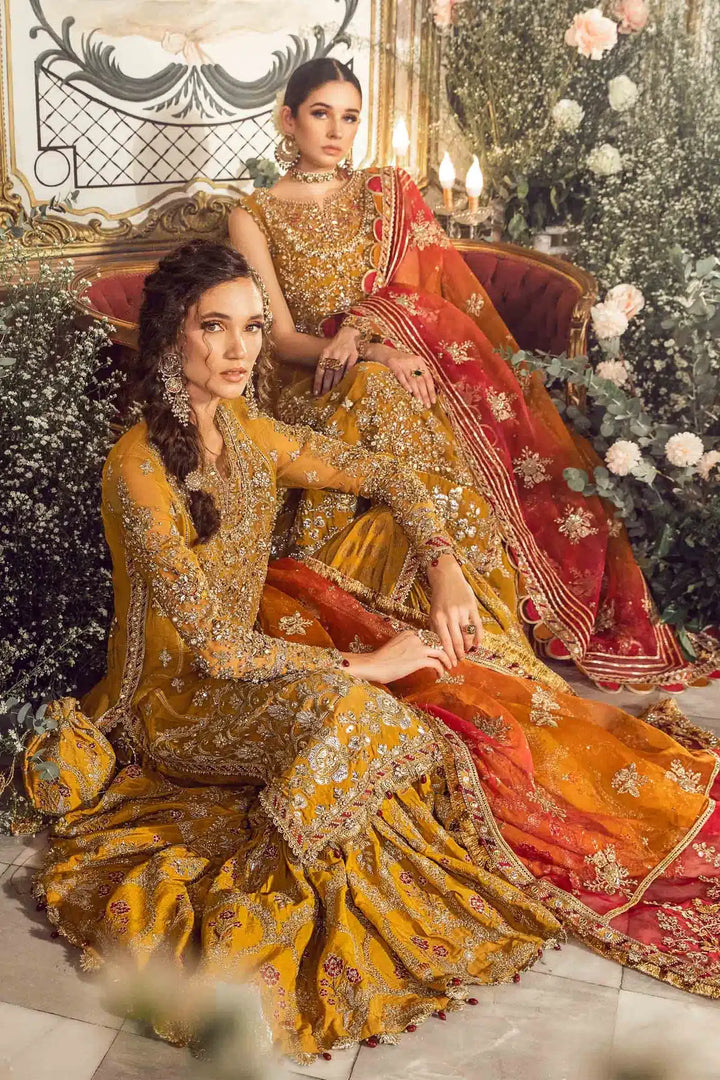 Maria B | Mbroidered Wedding Edition 23 | Mustard BD-2707 - Waniyas