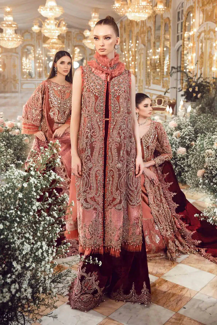 Maria B | Mbroidered Wedding Edition 23 | Salmon Pink BD-2701 - Waniyas