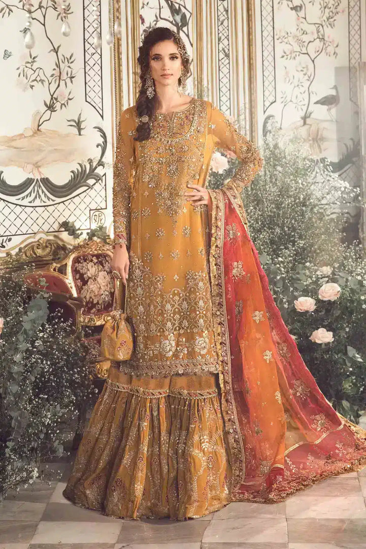 Maria B | Mbroidered Wedding Edition 23 | Mustard BD-2707 - Waniyas