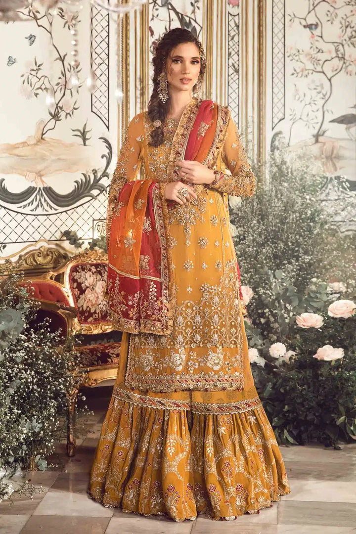 Maria B | Mbroidered Wedding Edition 23 | Mustard BD-2707 - Waniyas