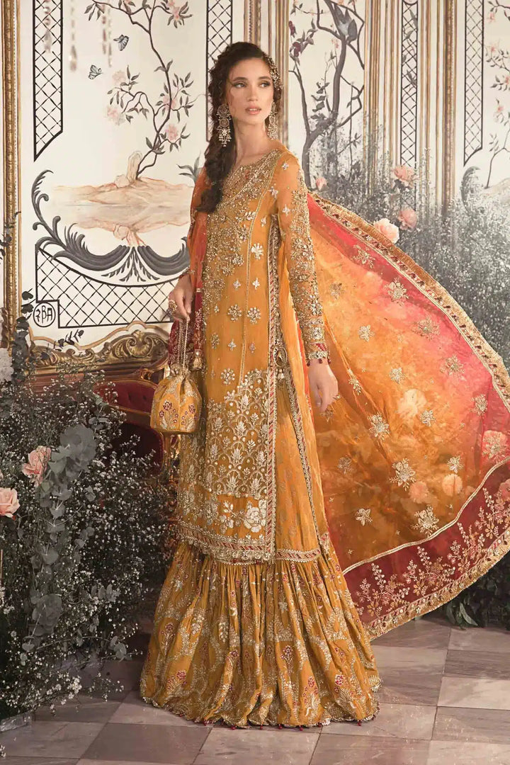 Maria B | Mbroidered Wedding Edition 23 | Mustard BD-2707 - Waniyas