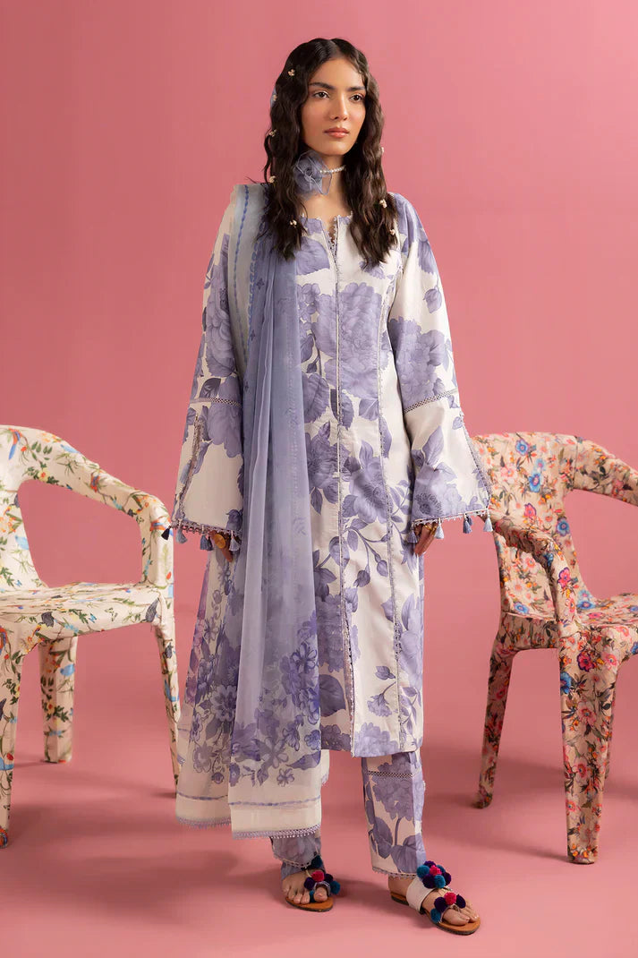 Alizeh | Sheen Lawn Prints 24 | Pearl Mist - Waniyas